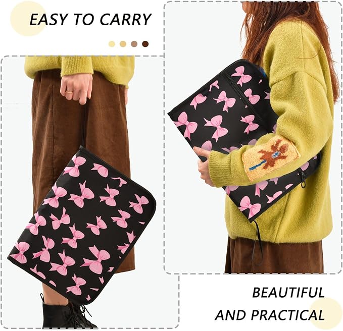 Expanding File Folder Pink Bow Black N Accordion File Organizer 13 Pockets - Image 2