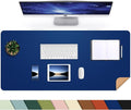 AFIING Cork Desk Mat, Sapphire Blue, 35.4" x 17" | Natural Cork & PU Leather by AFIING