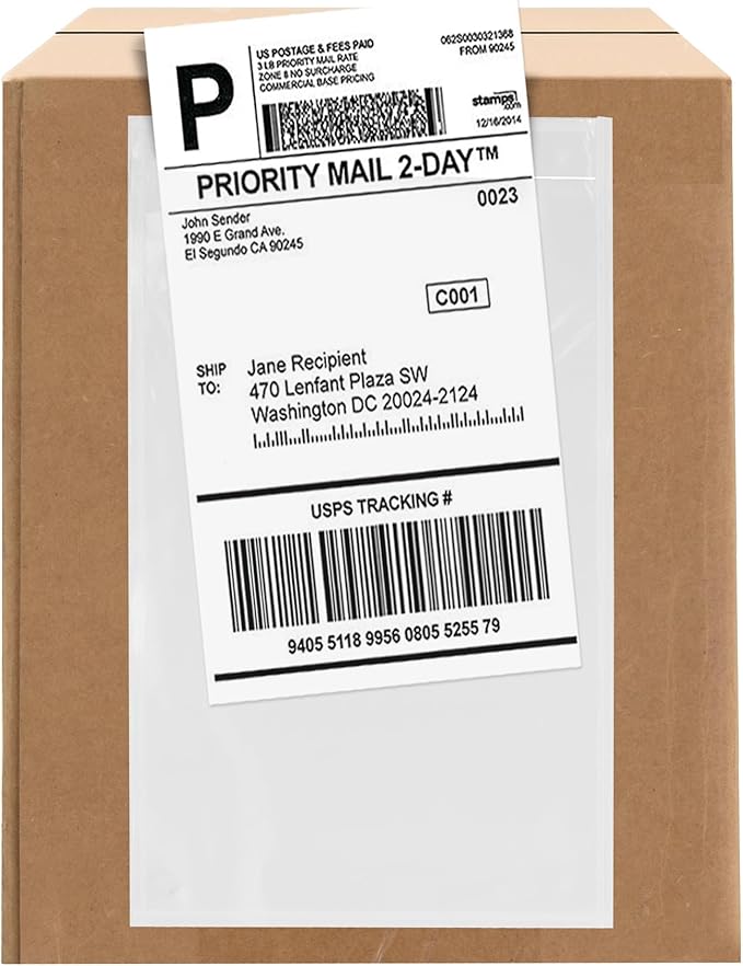 2000 Count 5.5" x 10" Shipping Label Envelopes, Top Loading by GPI+POLY