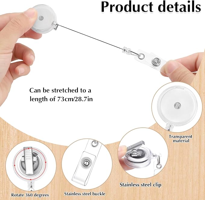 15 Pieces Retractable Badge Reels - Image 2