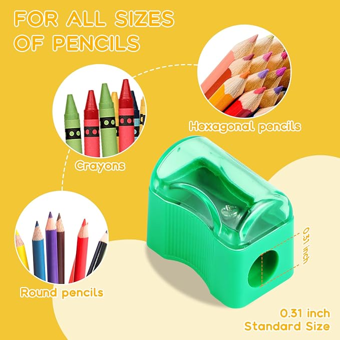 Adorox 144 Pack Bulk Miniature Plastic Pencil Sharpener Colors Assortment - Image 2