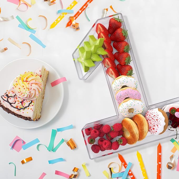 11" Acrylic Number Charcuterie Box, Reusable Fillable Alphabet Number Shaped - Image 4