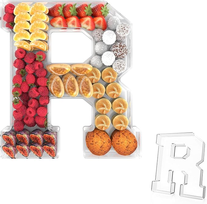 11" Acrylic Letter Charcuterie Tray, Charcuterie Letters Fillable Box by Tdsuco