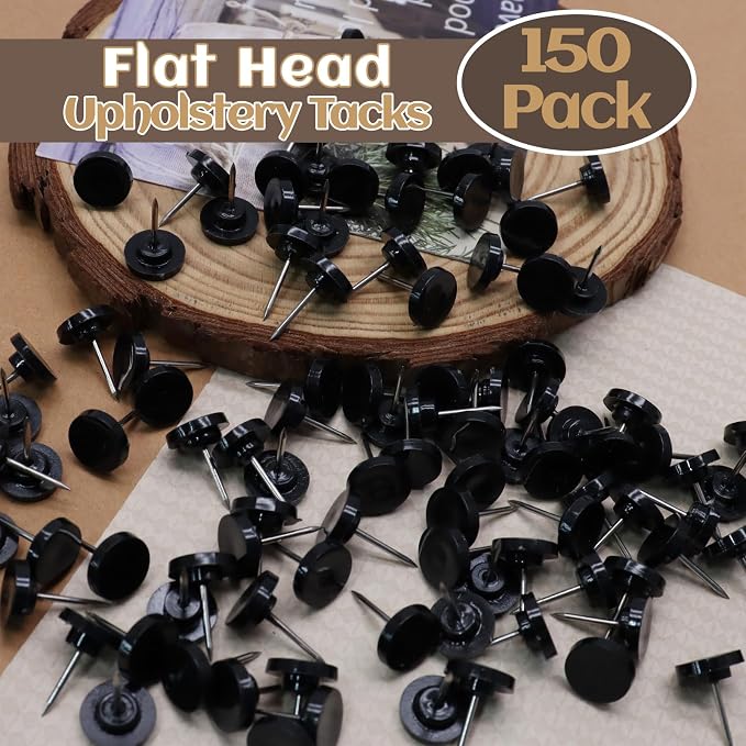Biaungdo 150 Pcs Black Flat Push Pins, Plastic Round Head Thumb Tacks - Image 3