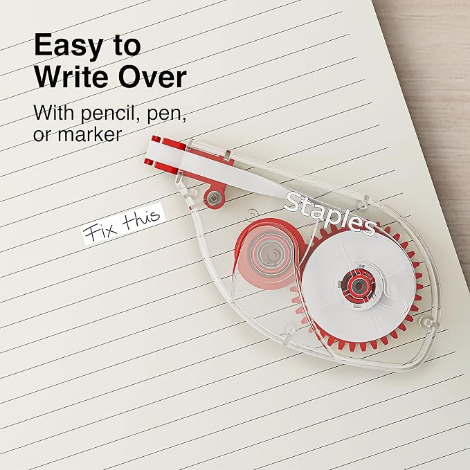 STAPLES Correction Tape, Easy Sidewinder Applicator - Image 5