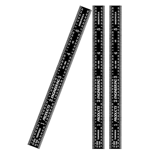 PEC Tools 6-inch Flexible Metal Ruler, High Contrast Machinist Rule, 4R by PECTools