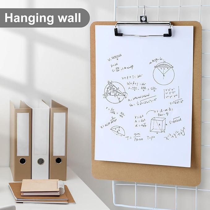Wood Clipboards Set of 2, Letter Size Hardboard Clip Board 8.5x11 | A4 Standard - Image 6