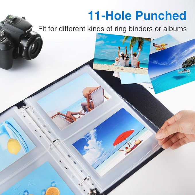 Sooez 60 Pack Heavy Duty Photos or Postcards Page Protectors, Plastic Clear - Image 3
