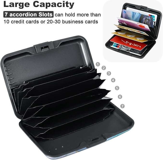 ELFISH Mini RFID Aluminum Wallet Credit Cards Holder Business Card Case Metal - Image 5