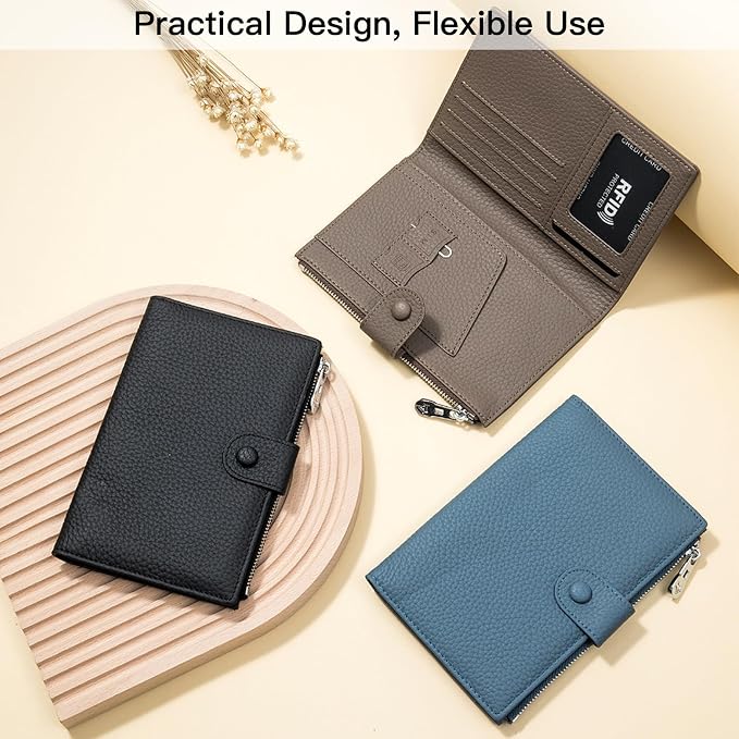 Genuine Leather RFID Blocking Passport Holder Wallet - Image 7