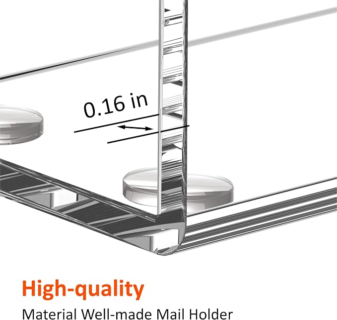FUCDTEFC Acrylic Mail Holder, Mail Organizer Wall Mounted Clear File Letter - Image 3