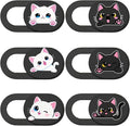 6Pcs 6 Styles Cat Camera Cover Slide Webcam Privacy Cover Cute Cats Design by PRESSINART