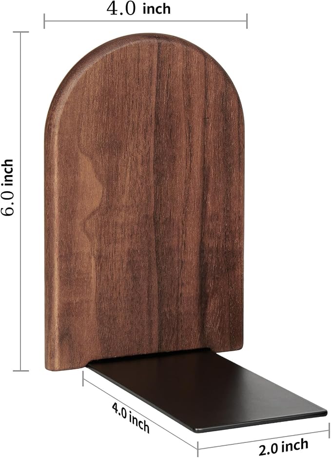 Book Ends, 2 Pair Medium Bookends Wood Book Ends Universal Economy Bookend - Image 3
