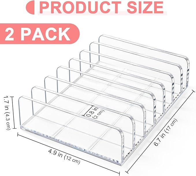 Vowcarol 2 Packs Acrylic Mail Organizer 7 Slots Cash Tray - Image 3