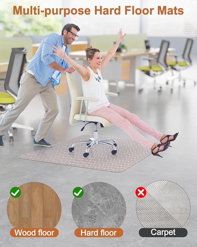 Blvornl Office Chair Mat for Hardwood Floor, Rolling Chair Chair Mat for Hard - Image 2