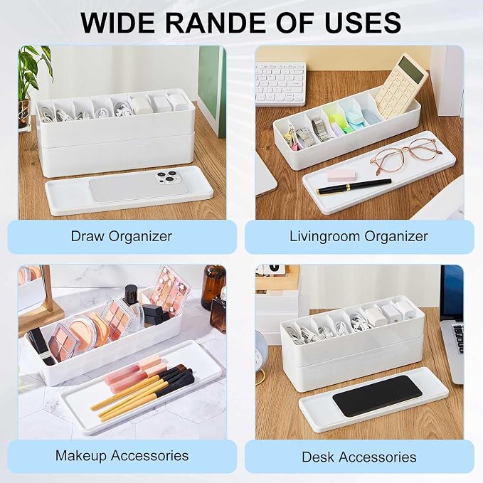 Tatuo 1 Pcs Cord Organizer for Drawer Desktop, Cable Organizer Box - Image 7