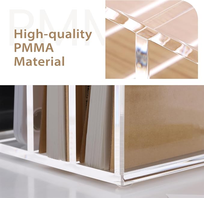 SANRUI Acrylic File Mail Desktop Organizer Sorters, 3 Compartments Laddered - Image 4
