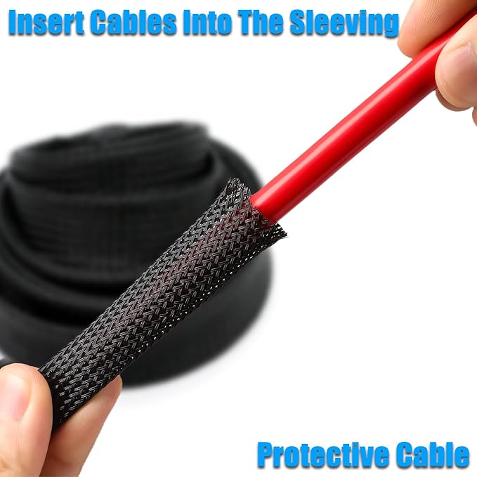 25ft PET Expandable Braided Cable Sleeve 1.2 inch Pet Braided Cable Sleeve - Image 4