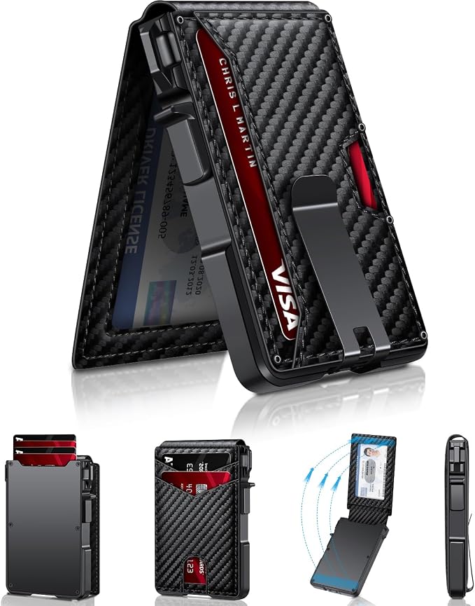 ZALVEX Wallet for Men, Mens Minimalist Wallet 9-13 Cards, Slim Compact Wallet by ZALVEX
