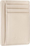 Travelambo Front Pocket Minimalist Leather Slim Wallet RFID Blocking Medium Size by Travelambo