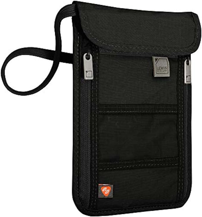 Lewis N. Clark RFID Blocking Stash Neck Wallet, Travel Pouch + Passport Holder by LewisNClark