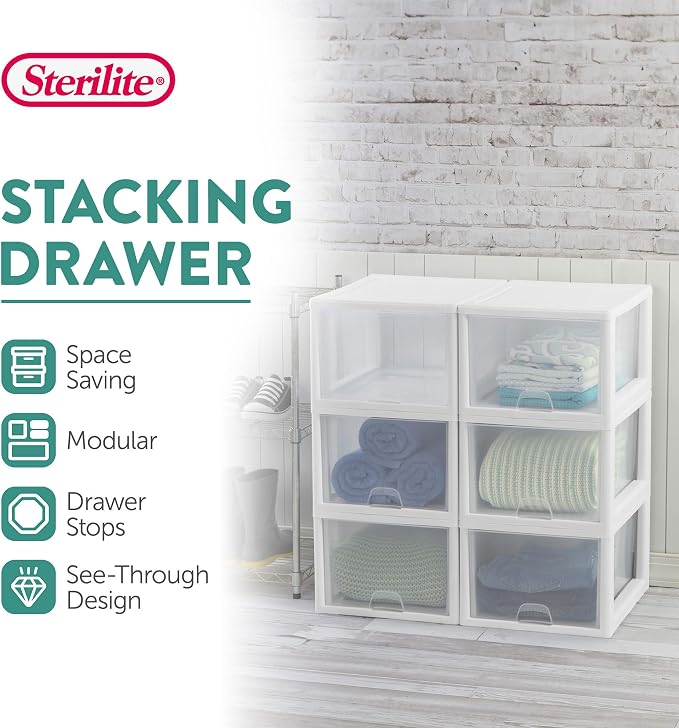 Sterilite 16-Pack 27 Quart Stacking Drawer, Accessories, Craft Supplies - Image 4