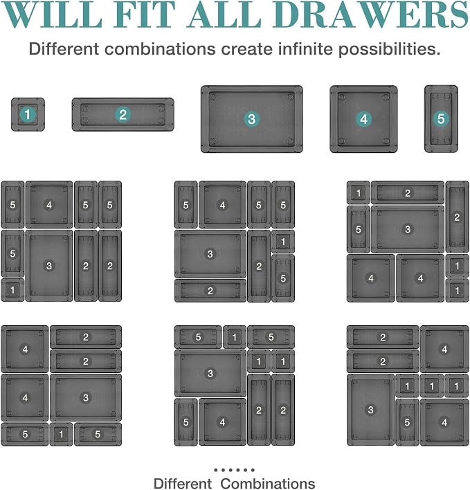 StorMiracle 10 PCS Drawer Organizer Set, 4 Varied Size Bathroom and kitchen - Image 4
