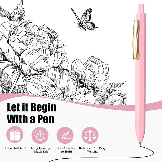 Piochoo Pens Ballpoint, 0.7mm Medium Point Cute Pens - Image 3