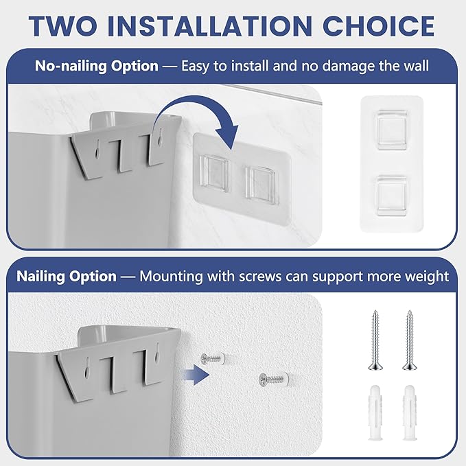 JOMOLA No Drilling File Holder 5 Pack Mail Organizer Wall Mount File Organizer - Image 3