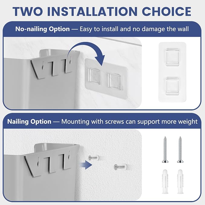 JOMOLA No Drilling File Holder 3 Pack Mail Organizer Wall Mount File Organizer - Image 3