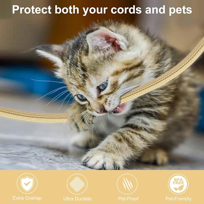 10ft - 1 inch Braided Cable Management Sleeve Cord Protector - Self-Wrapping - Image 3
