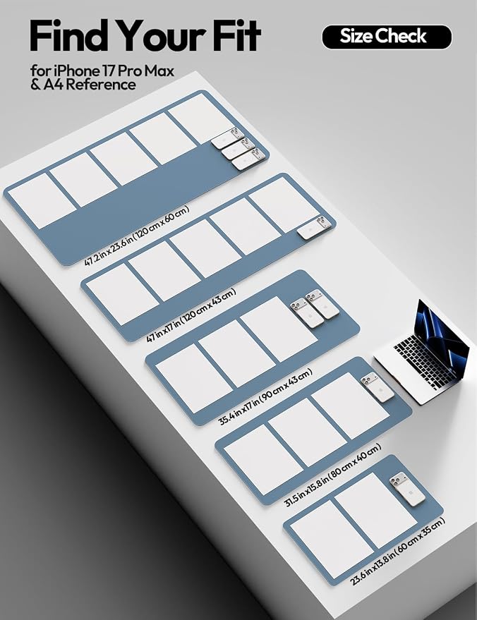 YSAGi Leather Desk Protector, Office Mat, Large Mouse Mat, Non-Slip PU Leather - Image 5