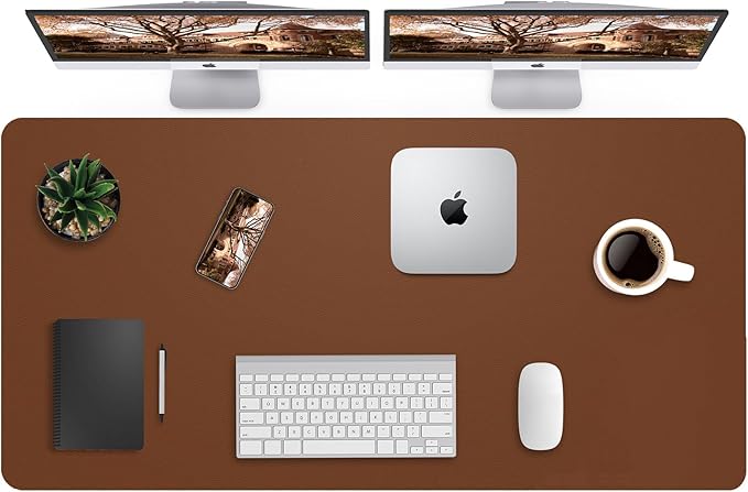 Leather Desk Pad Protector, Mouse Pad, Office Desk Mat, Non-Slip PU Leather by AFIING