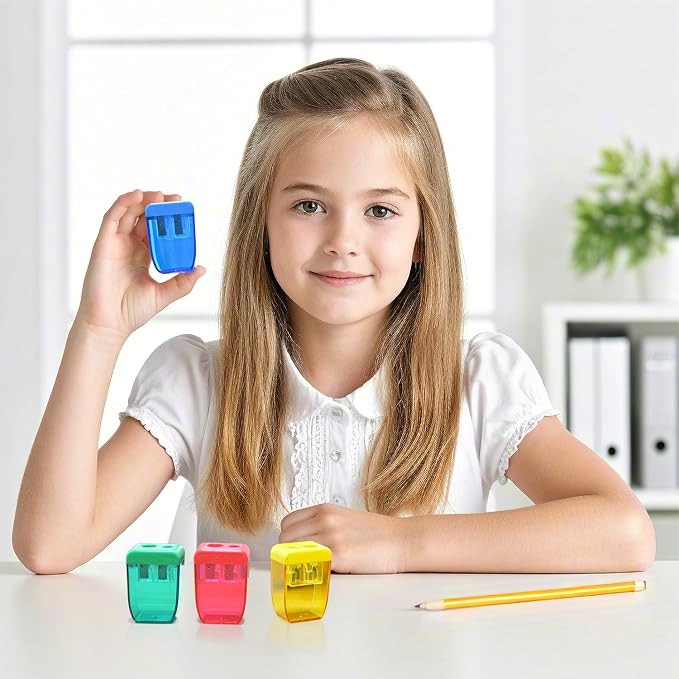 4Pcs Pencil Sharpeners Manual for Kids Adults, Dual Hole Small Handheld Pencil - Image 7