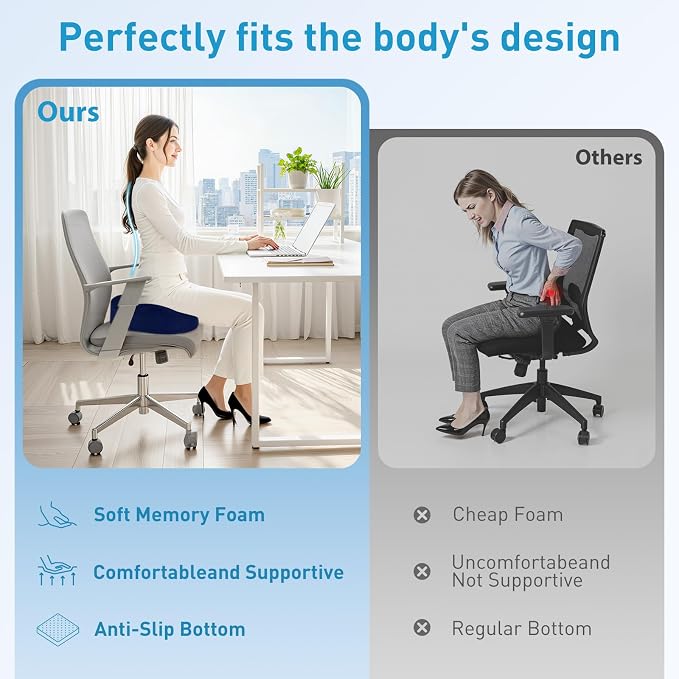 BlissTrends Seat Cushion, 5.2in Thick Memory Foam Cushions - Image 7