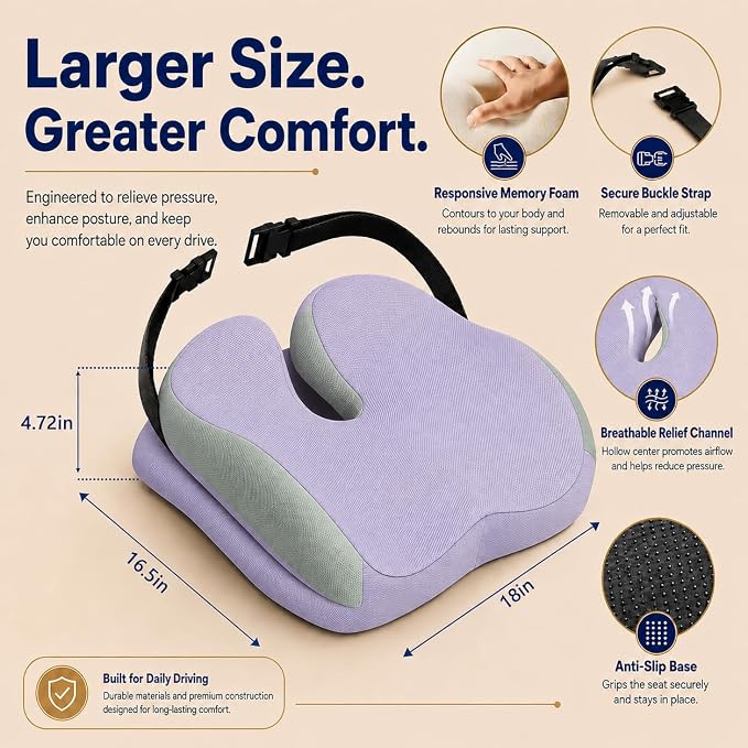 Seat Cushions for Office Chairs Wheelchair Cushion for Long Sitting Back - Image 3