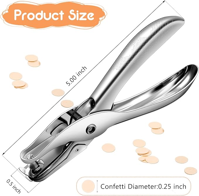 Lanties 24 Pack 1 Hole Punch 1/4 Inch Single Hole Puncher Metal 5 Sheet - Image 2
