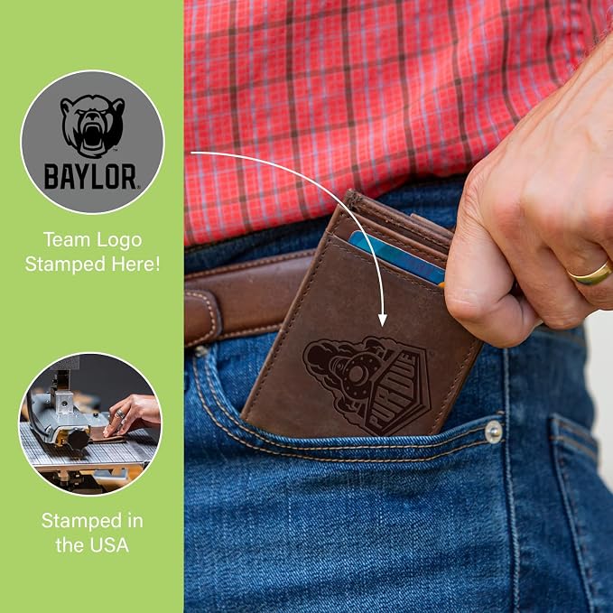 Team Sports America NCAA Baylor University Front Pocket Slim Wallet - Image 7