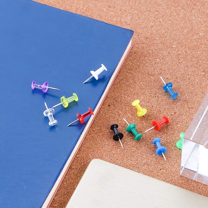 Push Pins 600 Count, Standard Multicolored Thumb Tacks Steel Point and Colors - Image 6