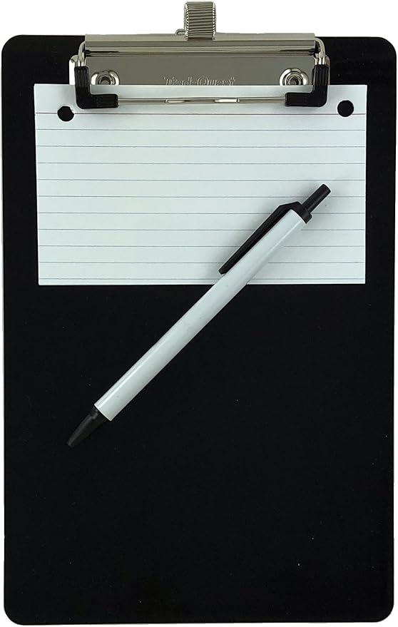 Trade Quest Small Memo Clipboard 6'' x 9'' Pen Holder Clip Plastic - Image 3