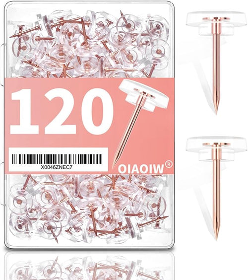 120 PCS Flat Rose Gold Push Pins by OIAOIW