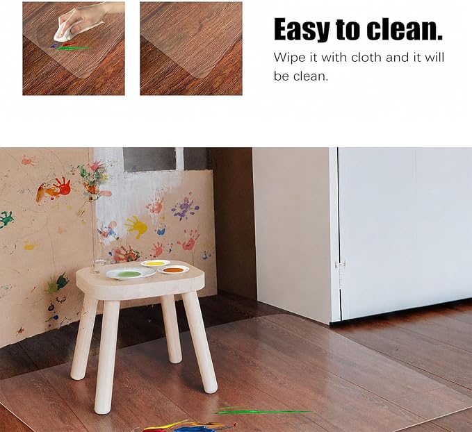 Kuyal Clear Chair mat for Hard Floors 36 x 48 inches Transparent Floor Mats - Image 4