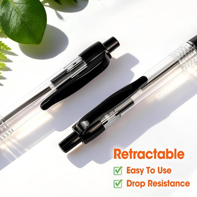 200 Pack Ballpoint Pens Bulk, Retractable Black Pens Ballpoint Medium Point 1mm - Image 4