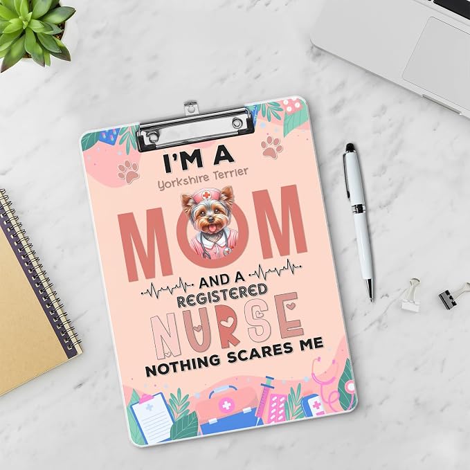 I'm a Yorkshire Terrier Mom and a Registered Nurse Nothing Scares Me Acrylic - Image 3