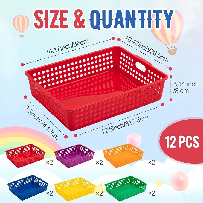 Geetery 12 Pack Classroom Storage Baskets - Image 2