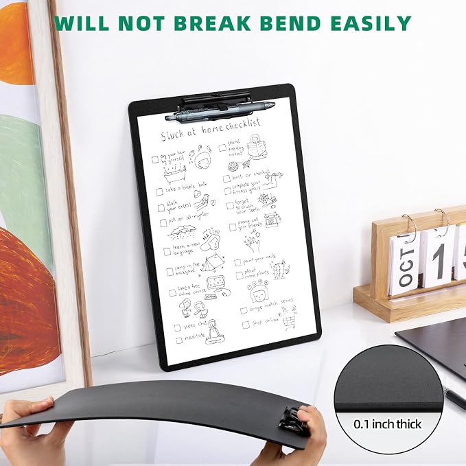 FRETONBA Clipboard with Pen Holder, Plastic Clipboard with Low Profile Metal - Image 7