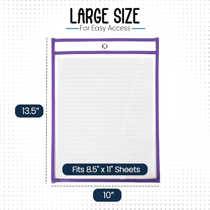 Essex Wares - 6 Pack, Dry Erase Pocket Document Protectors, Water-Resistant & - Image 2