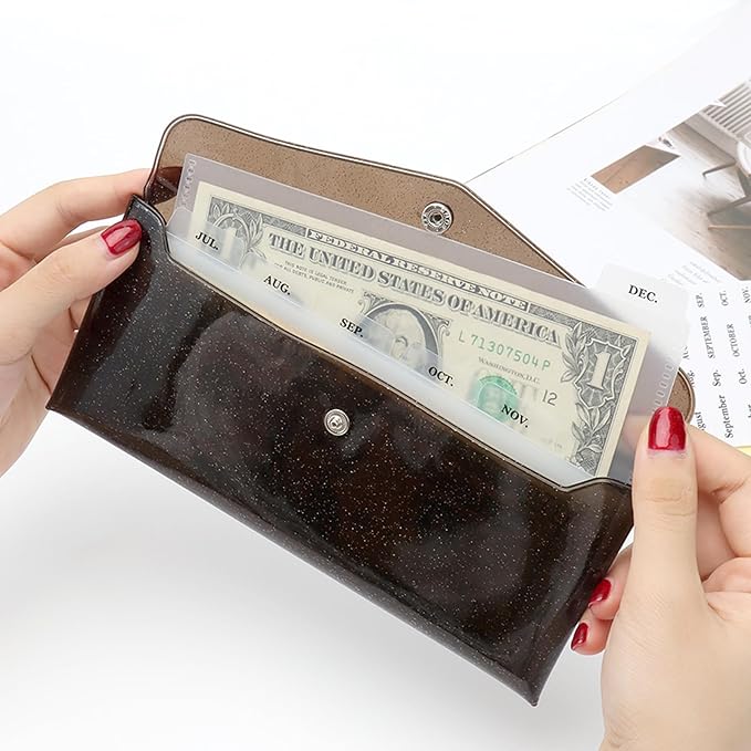 NatSumeBasics 6-Tab Black Cash Envelope Stuffing Wallet - Image 3