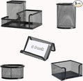 Moonlik Desk Organizers and Accessories Set, Mesh Pen Holder, Office School by Moonlik