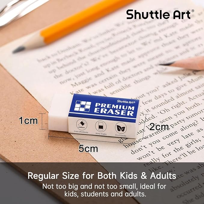 Erasers, Shuttle Art 144 Pack Premium Eraser Bulk - Image 5